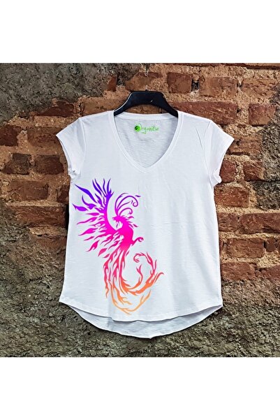 SCUBAPROMO تي شيرت نسائي كاجوال مطبوع بألوان فينيكس