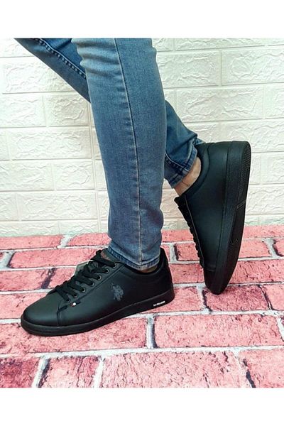 U.S. Polo Assn. U.s.polo Franco Black Flat Sole Sneaker Men's Sports Shoes
