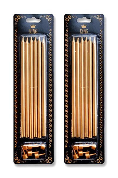 Dekamis Pasta Mumu / Uzun Gold Pasta Mumu Ve Altı 12 Adet 14 Cm.