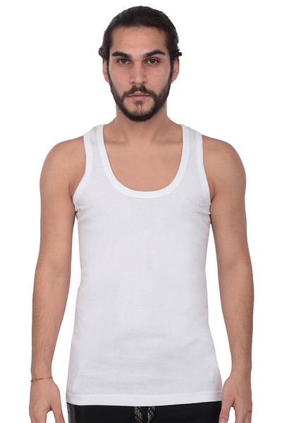 Tutku Mlvx Ανδρικό Rib Tank Top 102 - Πακέτο 6 Λευκών Blsm