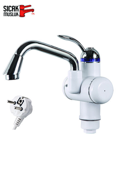 Sıcak Musluk Elektrikli Ani Su Isıtıcı Termal Şofben Musluk Lavaboya Monteli ...