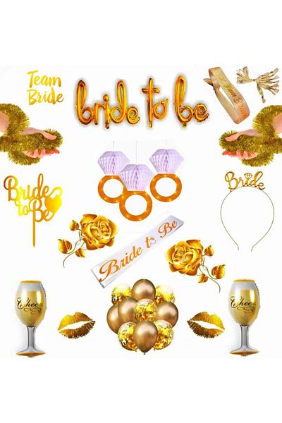 Happyland مجموعة حفلات العزوبية Bride To Be Gold Luxuryhappy رقم 44