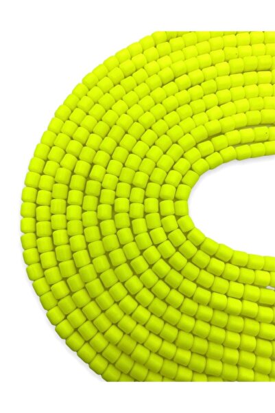 Hedef Bijuteri خرز لينو، لون أصفر نيون بوليمر كلاي سلسلة خرزة عجينة لينو، أسط...