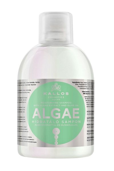 Kallos Cosmetics Algae 1000ml Moisturizing Shampoo with Seaweed Extract and Olive Oil