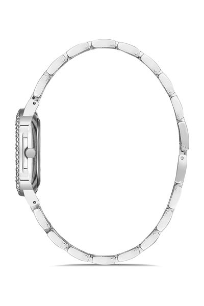 Leerybee Silver Color Zircon Stone Women's Wristwatch