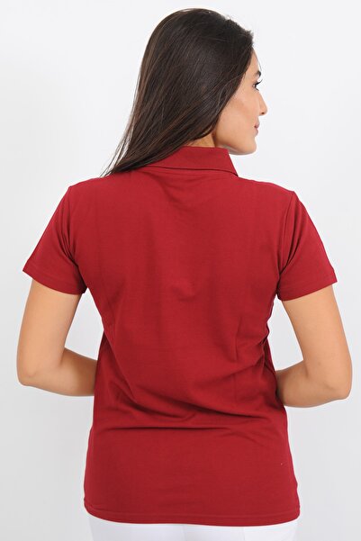 Lobby Uniform Kadın Polo Yaka Bordo T-shirt