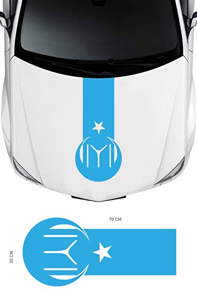 Dijitonline Ștampila Kayi Boyu - Moon Star - Autocolant Capota Vehiculului - 70 X30 Cm