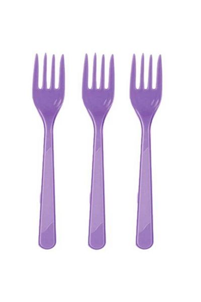 Roll-Up 25 Lilac-Purple Colored Forks