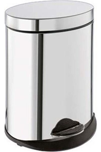 Genel Markalar Çöp Kovası, Pedallı, Elips, 5lt - Parlak Paslanmaz Çelik