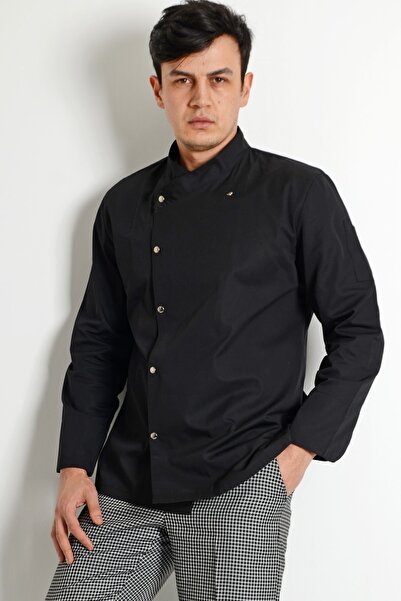 ModaCanel سترة كوك جبردين سوداء للرجال من Fashion Canel