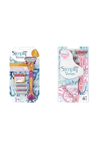 Venüs شفرات الحلاقة النسائية Riviera Simply Venus للاستعمال مرة واحدة، 3 قطع