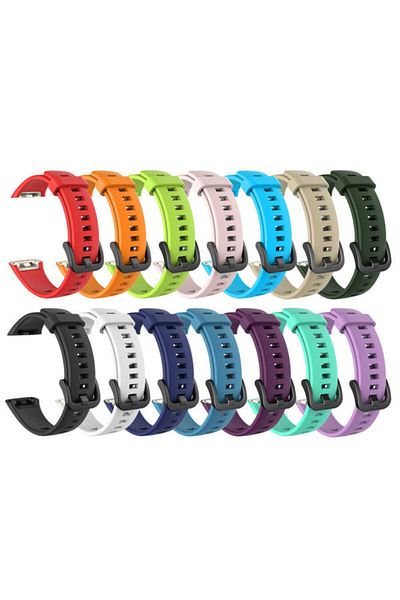 Nezih Case سوار من السيليكون الناعم (تصميم أنيق ملون) متوافق مع Huawei Band 6