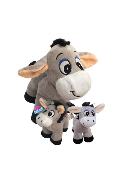 hediyecik Plush Donkey and Donkey Brains Mother and Puppies Set of 3