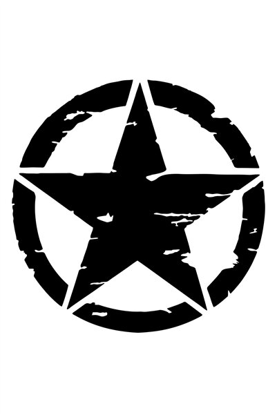esticker Army Star Askeri Yıldız Off Road Sticker Oto Sticker 8 X 8 Cm Siyah