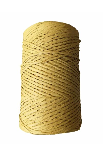 angel çanta aksesuar Гірчично-жовта кольорова скручена рафія № 16