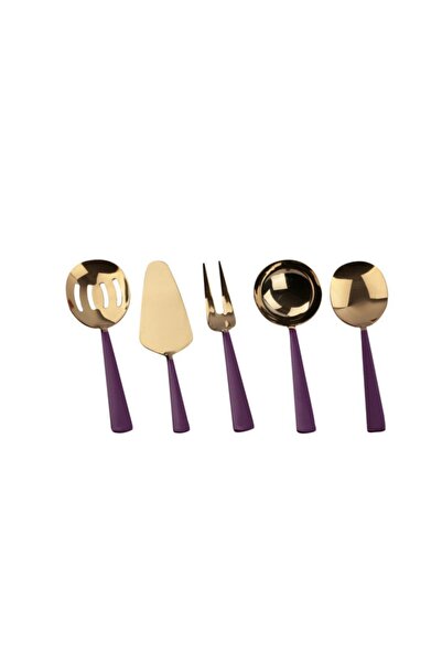 Dame Marie Picasa Gold Purple Sos Servis Seti 5 Parça