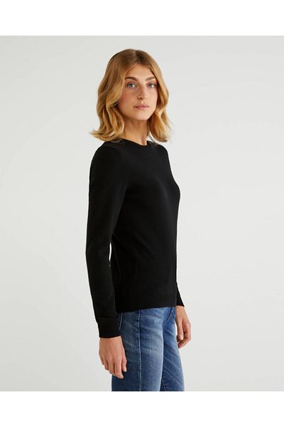 United Colors of Benetton Hanorac Benetton Merino cu gât crew