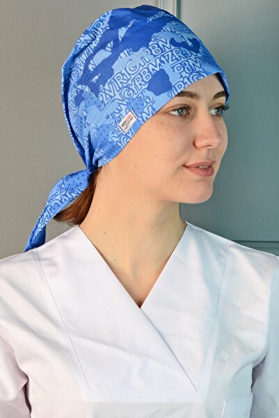 ModaCanel Moda Canel Mavi Tesettür Cerrahi Bone Tesettür Doktor Hemşire Bonesi