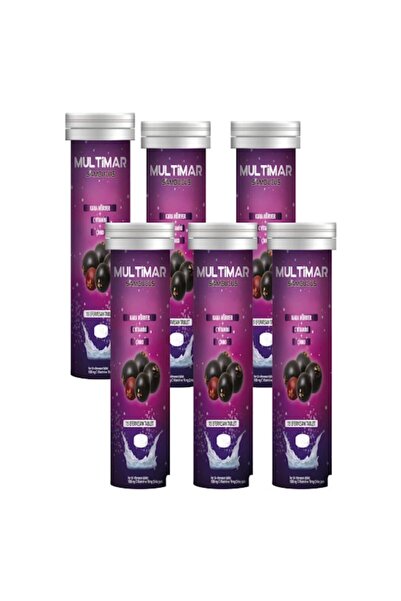 Multimar Sambucus Kara Mürver + C Vitamini + Çinko 15 Efervesan Tablet 6'lı P...