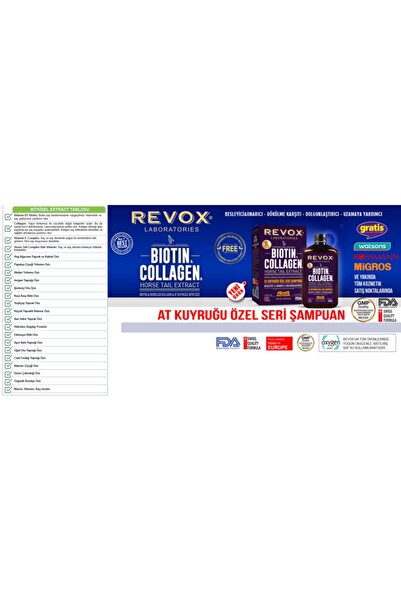 Revox Bıotın & Collagen Ve At Kuyruğu Bitki Özü + E Vitamini Katkılı Özel Saç Bakım Şampuanı 400 Ml