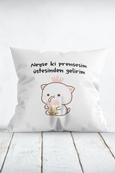 WixelArt Neyse Ki Prensesim Üstesinden Gelirim Baskılı Yastık