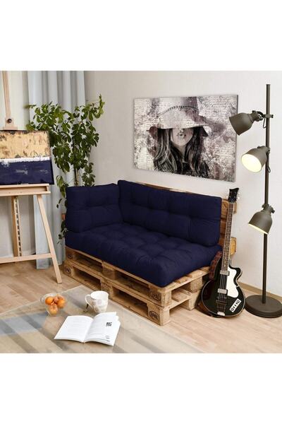 pambukcuk Iç Ve Dış Mekan Özel Seri 3'lü Palet Minderi Bahçe Minderi Balkon M...