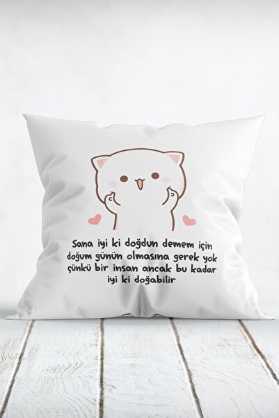 WixelArt İnsan Ancak Bu Kadar İyi Ki Doğabilir Baskılı Yastık