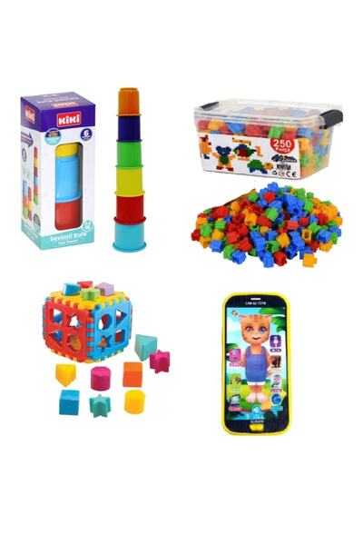 TOYSTORE 4lü Süper Oyuncak Seti !! Bultak - Sesli Telefon - Silindir Kule - 2...