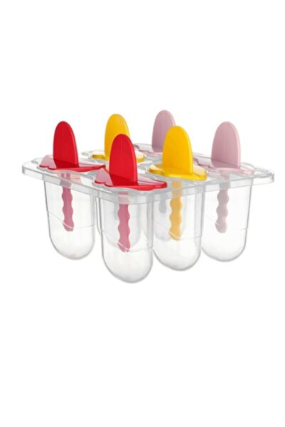 easyso Funny Lip 6-Piece Ice Cream Making Mold, Ice Cream Making Container with Sticks