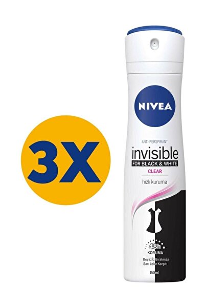 NIVEA Woman Anti-perspirant Black & White Invisible Clear 48h Hızlı Kuruma Ka...