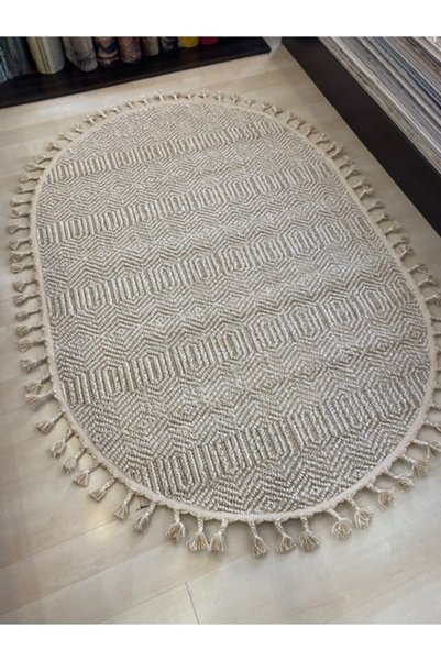 Eko Halı Soho Sh01 Bej Oval Halı 120*180 cm