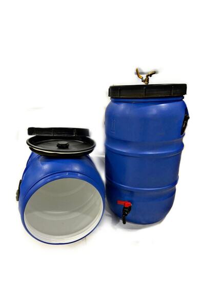 yağmur plastik Şarap Sirke Için Varil 120 lt Beyaz Kaplamalı 2 Musluklu