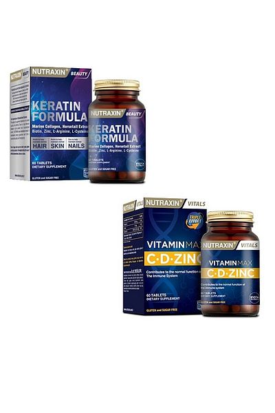 Nutraxin Keratin Formula 1000mg - Vitamin C 1000 Iu, Vitamin D and 10 mg Zinc