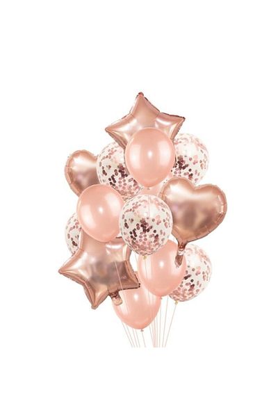 Happyland Bride To Be Rose Gold Starry Heart Sequin Balloon Bunch