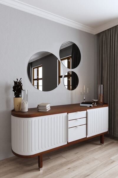 Mirrorline Dekoratif Füme Renk Ayna 3 Parçalı