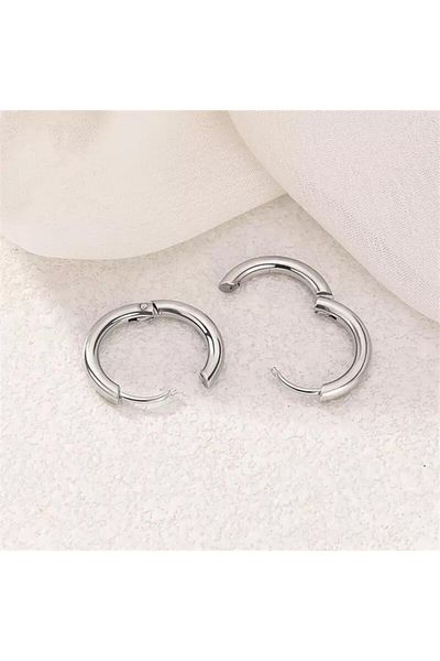 Jaida Moda Unisex Gray Surgical Steel Non-Tarnish Thick Sports Hoop Earrings