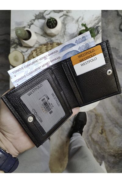 Westpolo Genuine Leather Unisex Wallet Card Holder with Coin Compartment