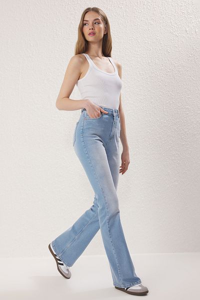 Trendyol Collection Light Blue High Waist Flare Jeans Twoss25Je00101
