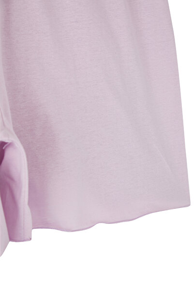 Edit by Trendyol Πλεκτό λιλά-γκρι μελανζέ 2'li Πυτζάμες μεγάλου μεγέθους TEDSS25IA00000