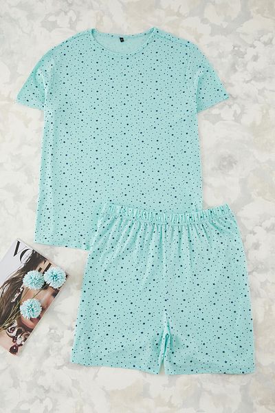 Edit by Trendyol Set pijamale tricotate cu model stea albastră TEDSS25AI00005