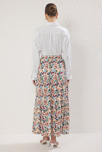 Trendyol Modest Többszínű etnikai mintás szőtt szoknya TCTSS25EE00012