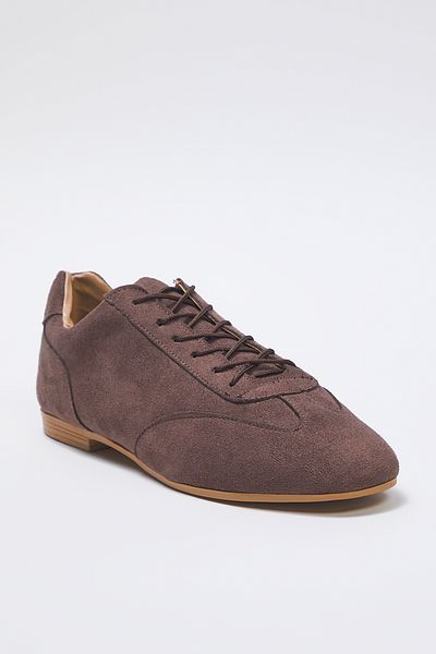 TRENDYOL SHOES Brown Suede Lace-Up Women Sneaker Takss25Sn00060