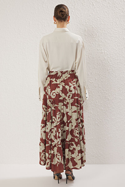 Trendyol Modest Ethnic Patterned Tile Woven Skirt Tctss25Ee00011