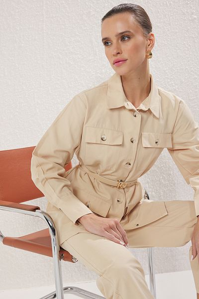 Trendyol Modest Gabardin szőtt alsó-felső készlet kőzsebbel és övrészlettel TCTSS25US00038