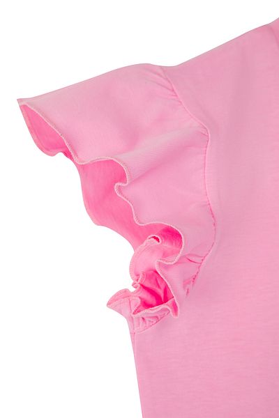 TRENDYOLKIDS Dark Pink-Lilac 2'Li Girl's Ruffle Short Sleeve Knitted T-Shirt Tkdss25Ts00011