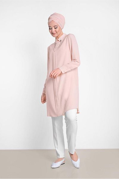 Alvina Classic Tunic with Collar Broches 4221