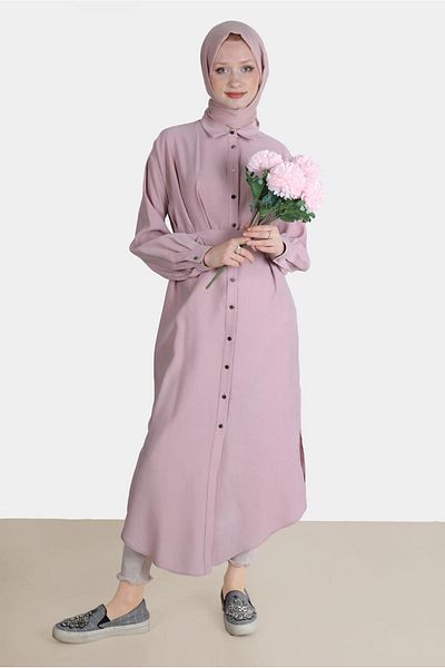 Alvina Belted and Pleated Detailed Tunic 42702