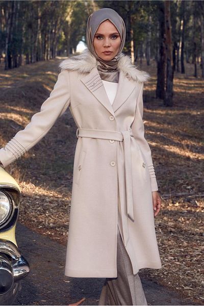Alvina BELLOWED BROOCH DETAILED COAT 90406