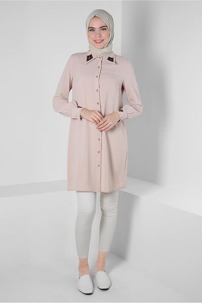 Alvina EMBROIDERY DETAIL BUTTON TUNIC 43792