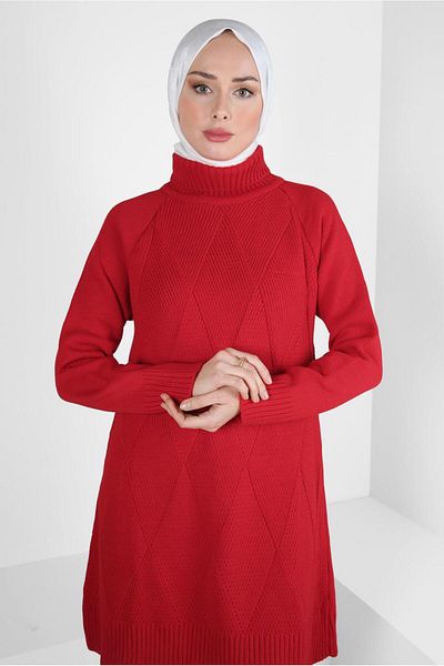 Alvina THROAT COLLAR KNITWEAR TUNIC 44061